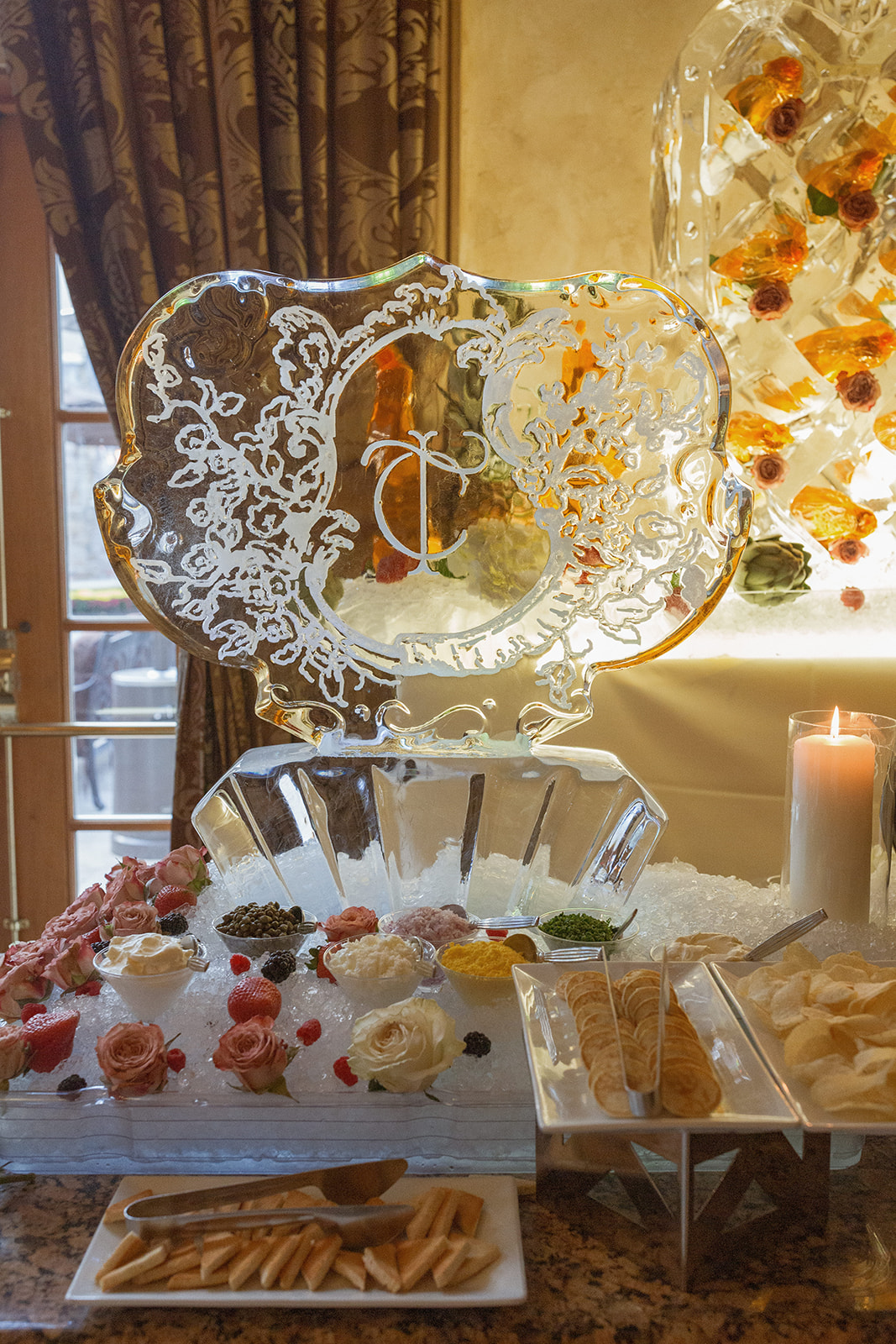 Ice sculpture with custom Every Little Something monogram